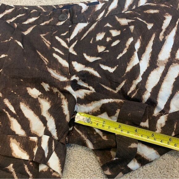 𝅺JOE brown white zebra animal print cargo shorts Sz 12 - Picture 7 of 10